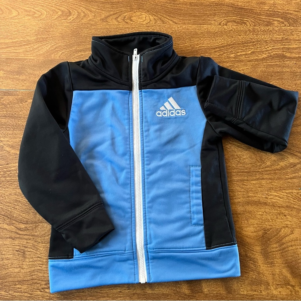 Adidas Children Blue Black zipper closure Baby Boy toddler jacket kids size 3T